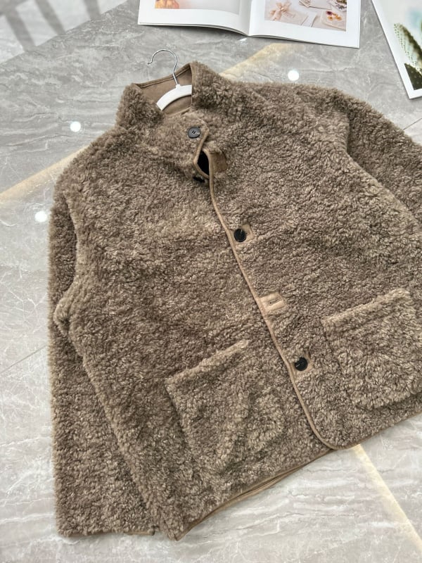 Двупосочно дебело поларено яке със стойка яка, средна дължина