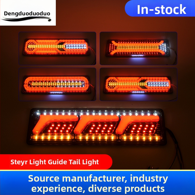 LED zadné svetlo Steyr light guide tail light pre auto, dodávku a nákladné auto | LED svetelný zdroj; Plastové telo; Pre auto, dodávku a nákladné auto; Životnosť 50000h