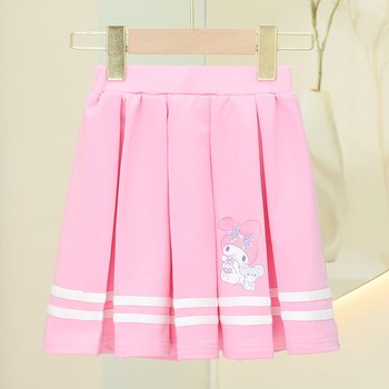 Детска плисирана пола от памук, карикатурен принт, за момичета 3–8 години, лято