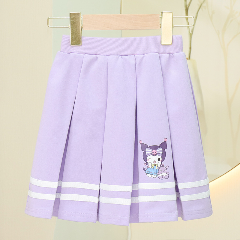 Детска плисирана пола от памук, карикатурен принт, за момичета 3–8 години, лято