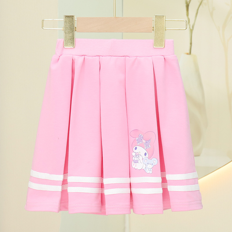 Детска плисирана пола от памук, карикатурен принт, за момичета 3–8 години, лято