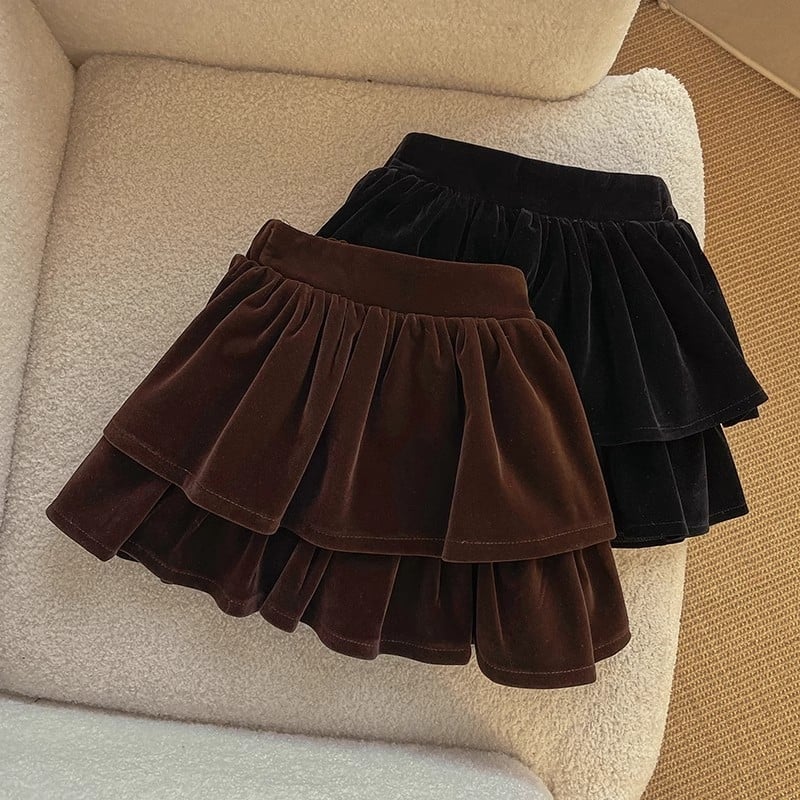 Принцесова пола с многослойна кройка, кадифена материя, подплата модал, зима