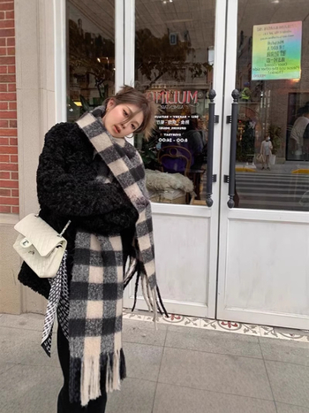 Палто от изкуствена козина за жени, дебел модел за есен-зима, с интегрирана яка от изкуствена козина, екологично чиста козина