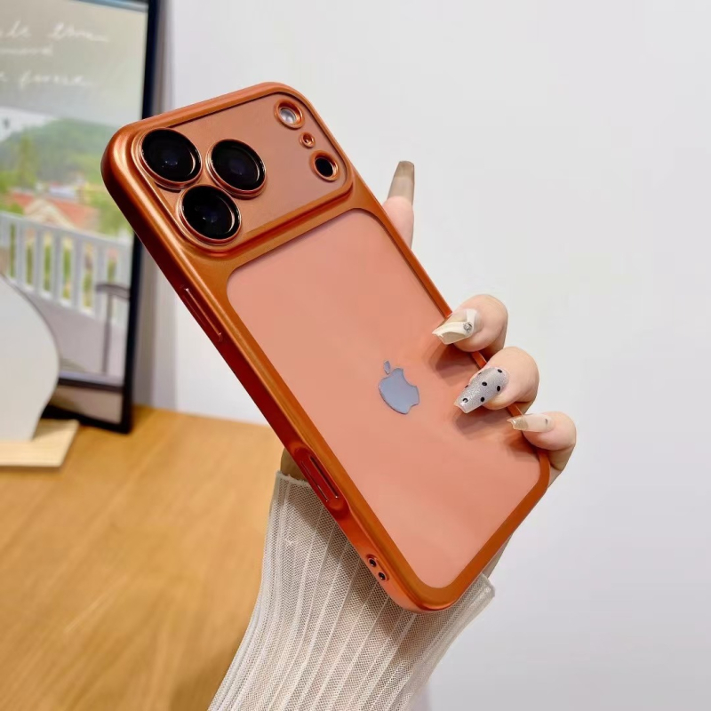 Прозрачен TPU калъф за iPhone 17 Pro / Pro Max, матово електроплакирано покритие, против падане, включва филм за обектива