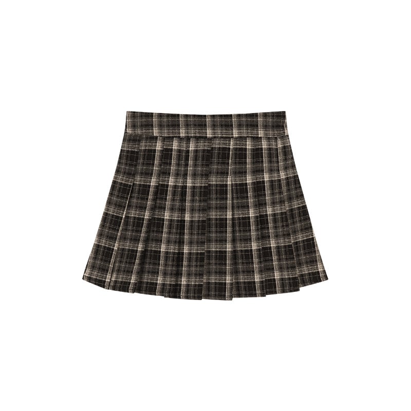 AMYBABY Момичешка пола А-линия, клетъчен принт – есен 2025, за деца 3–8 години