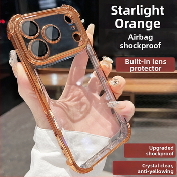 Priehľadný silikónový kryt na iPhone s ochranou proti pádu a elektroplatingom, kompatibilný s radou iPhone 12–14