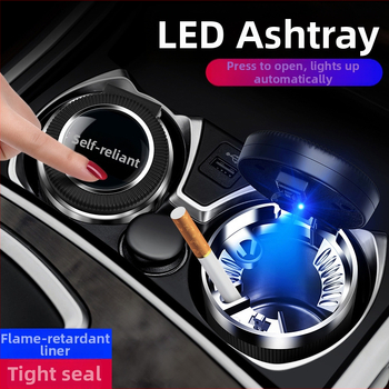 Auto pepelnjak s poklopcem, model 021, Cool Chi, s plastično-metalnom unutarnjom oblogom, za auto i kućnu upotrebu