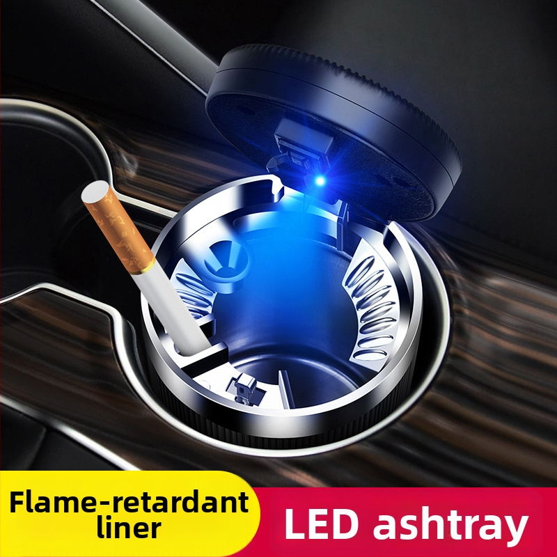 Auto pepelnjak s poklopcem, model 021, Cool Chi, s plastično-metalnom unutarnjom oblogom, za auto i kućnu upotrebu