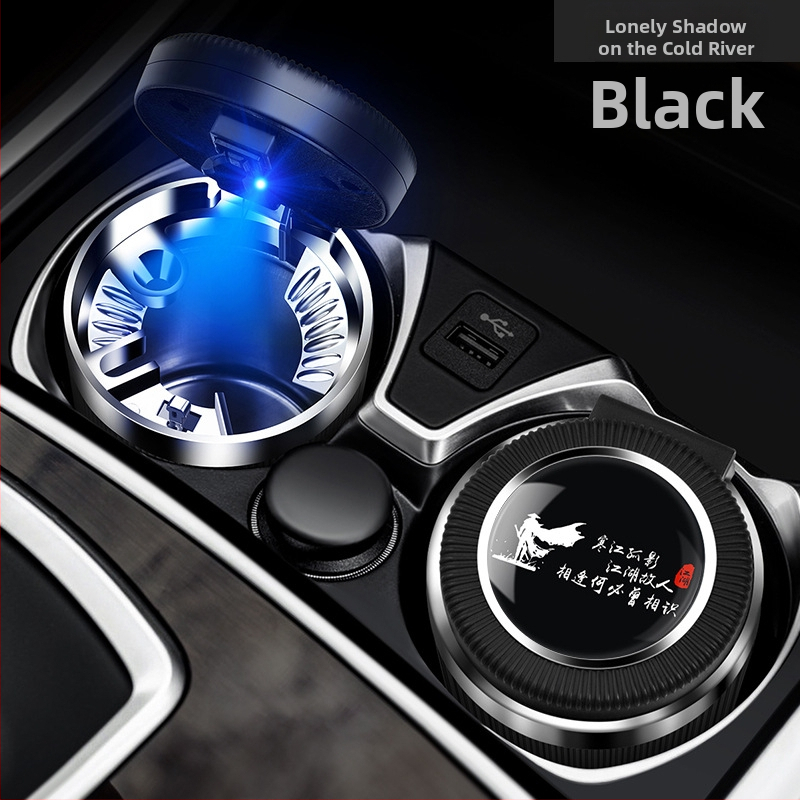 Auto pepelnjak s poklopcem, model 021, Cool Chi, s plastično-metalnom unutarnjom oblogom, za auto i kućnu upotrebu