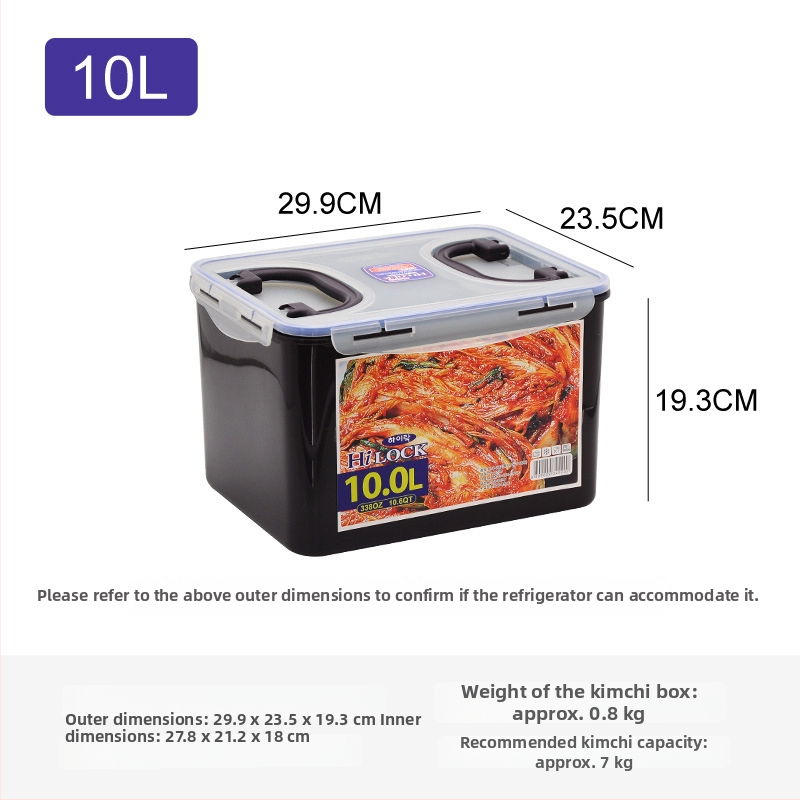 Négyzet alakú műanyag tárolóedény fedővel, kapacitás több mint 5 L