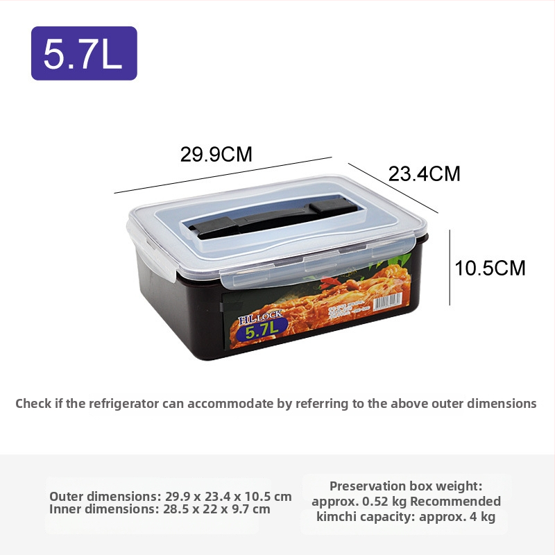 Négyzet alakú műanyag tárolóedény fedővel, kapacitás több mint 5 L