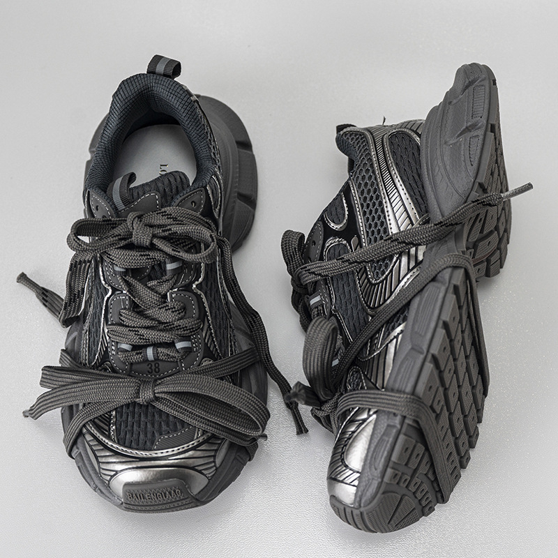 Unisex tenisice stil dad shoes, mrežasti gornji dio, vezanje na pertle, niski kroj, okrugli vrh, gumeni đon, retro stil, proljeće 2025