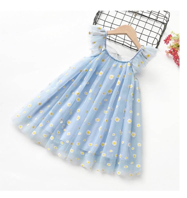 Детска рокля за момичета в стил принцеса, без гръб с мрежеста материя, 100% полиестер, за деца 3–8 години