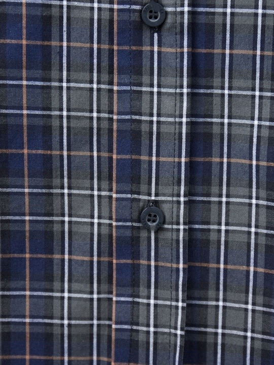 Unisex pamukasta košulja s dugim rukavima, karirani uzorak, tisk logotipa na stražnjoj strani, široka silueta