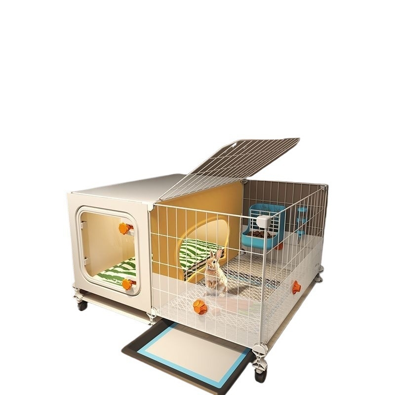 Κλωβός για κουνέλια με ενσωματωμένη τουαλέτα ούρων, μεγάλος εσωτερικός οικίσκος για κατοικίδια (κουνέλια, ινδικά χοιρίδια, χάμστερ) — πλαστικό, Καταφύγιο κατοικίδιων, εργοστασιακή απευθείας προσαρμογή διασυνοριακή, αποκλειστική διασυνοριακή εφοδιαστική