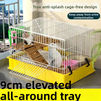 Ξύλινο κλουβί για κουνέλους για οικιακή χρήση, πολυτελής σχεδιασμός, αντι-ούρηση, φωλιά κατοικίδιων