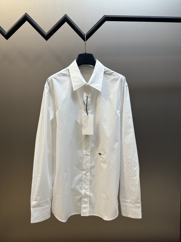 Muška slim-fit košulja s izvezenim detaljem, poliester, dugi rukavi