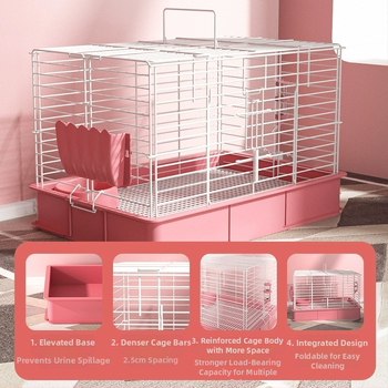 Weibi Κλωβός για κουνέλια, μεταλλικός με επίστρωση, μοντέλο T176001, εσωτερικός πολυτελής κλωβός κατοικίδιων