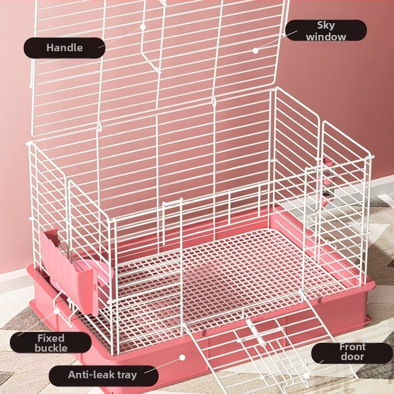 Weibi Κλωβός για κουνέλια, μεταλλικός με επίστρωση, μοντέλο T176001, εσωτερικός πολυτελής κλωβός κατοικίδιων