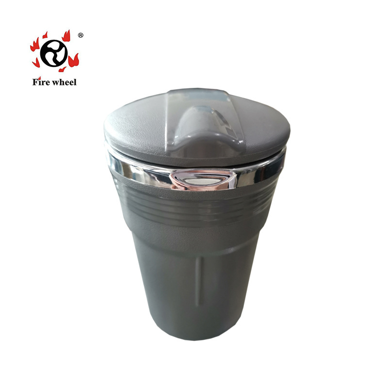 Fire Wheel LED автомобилен пепелник с капак, пластмасов, сваляем и миещ се, печатано лого, възможност за частна марка