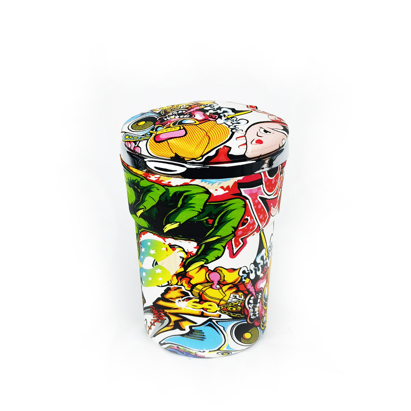 Fire Wheel LED автомобилен пепелник с капак, пластмасов, сваляем и миещ се, печатано лого, възможност за частна марка