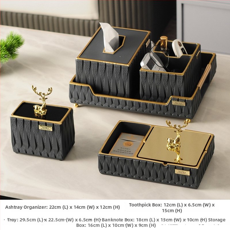 Пепелник с капак - Смола, модерен минималистичен стил, многократно използваем (Материал: Смола; Стил: Модерен минимализъм; Бранд: Aizhi; Кутия: 10 бр)