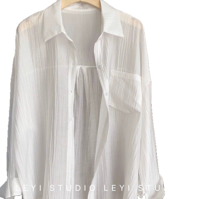 Тенсел риза с UV защита и устойчив на намачкване материал, дълги ръкави, риза-яка, копчета по планка, ежедневен стил