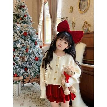 Детска пола в стил принцеса с висока талия, велур, спандекс <30%, за деца 3–8 г.