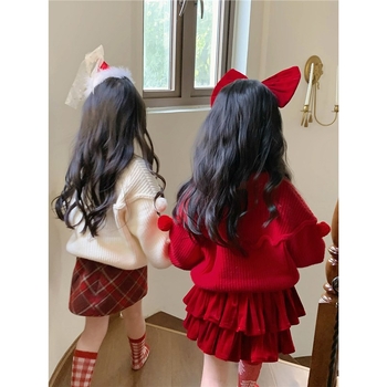 Детска пола в стил принцеса с висока талия, велур, спандекс <30%, за деца 3–8 г.