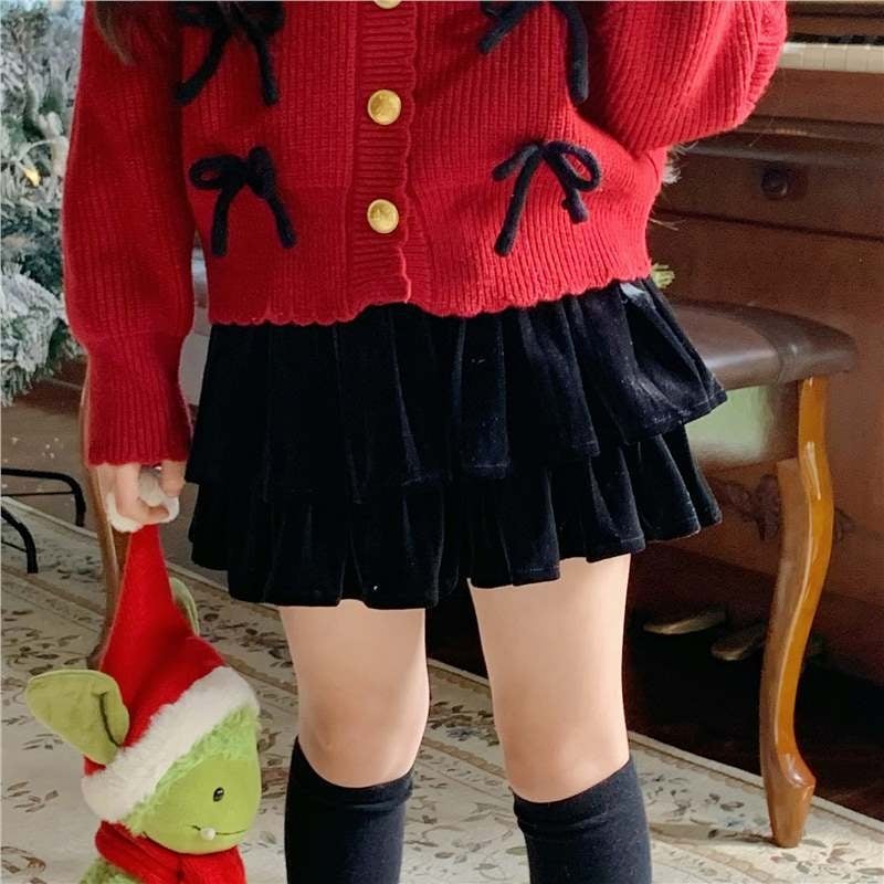 Детска пола в стил принцеса с висока талия, велур, спандекс <30%, за деца 3–8 г.