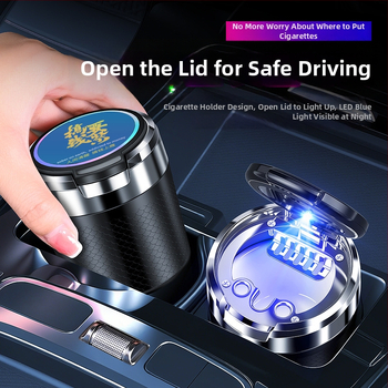 Keramički pepeljak za auto s poklopcem, model T07, lijevanje, 143 g, za kućnu i automobilsku upotrebu