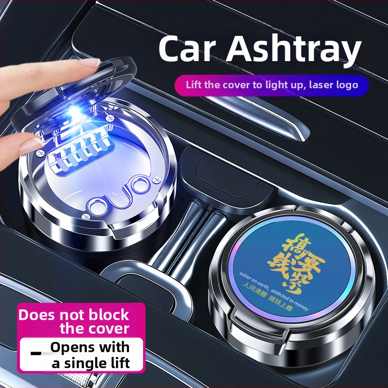 Keramički pepeljak za auto s poklopcem, model T07, lijevanje, 143 g, za kućnu i automobilsku upotrebu