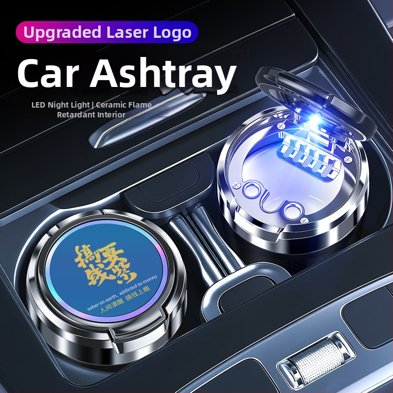 Keramički pepeljak za auto s poklopcem, model T07, lijevanje, 143 g, za kućnu i automobilsku upotrebu