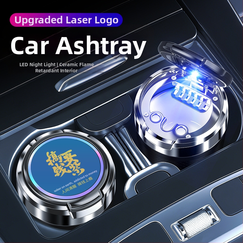 Keramički pepeljak za auto s poklopcem, model T07, lijevanje, 143 g, za kućnu i automobilsku upotrebu