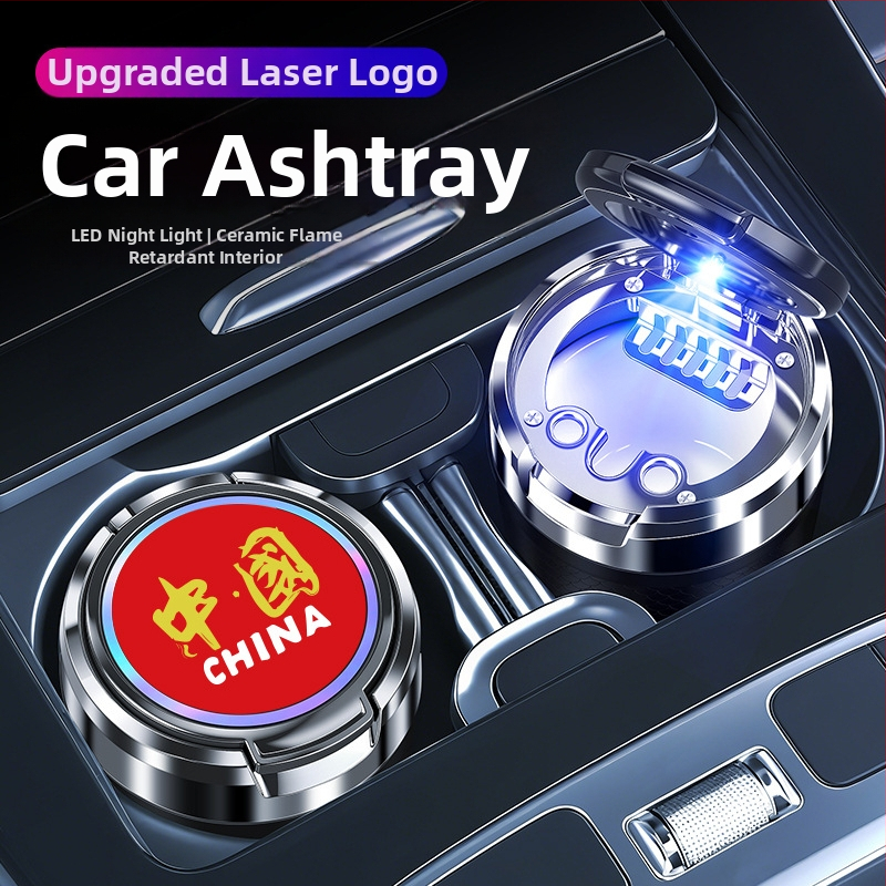 Keramički pepeljak za auto s poklopcem, model T07, lijevanje, 143 g, za kućnu i automobilsku upotrebu