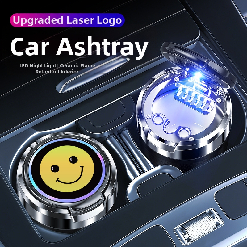 Keramički pepeljak za auto s poklopcem, model T07, lijevanje, 143 g, za kućnu i automobilsku upotrebu