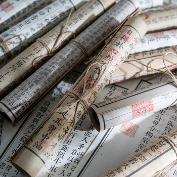 Retro rekviziti za fotografiju u kineskom stilu: papirni rolni, Hanfu figura, dekor prostora za model i rekviziti za livestream