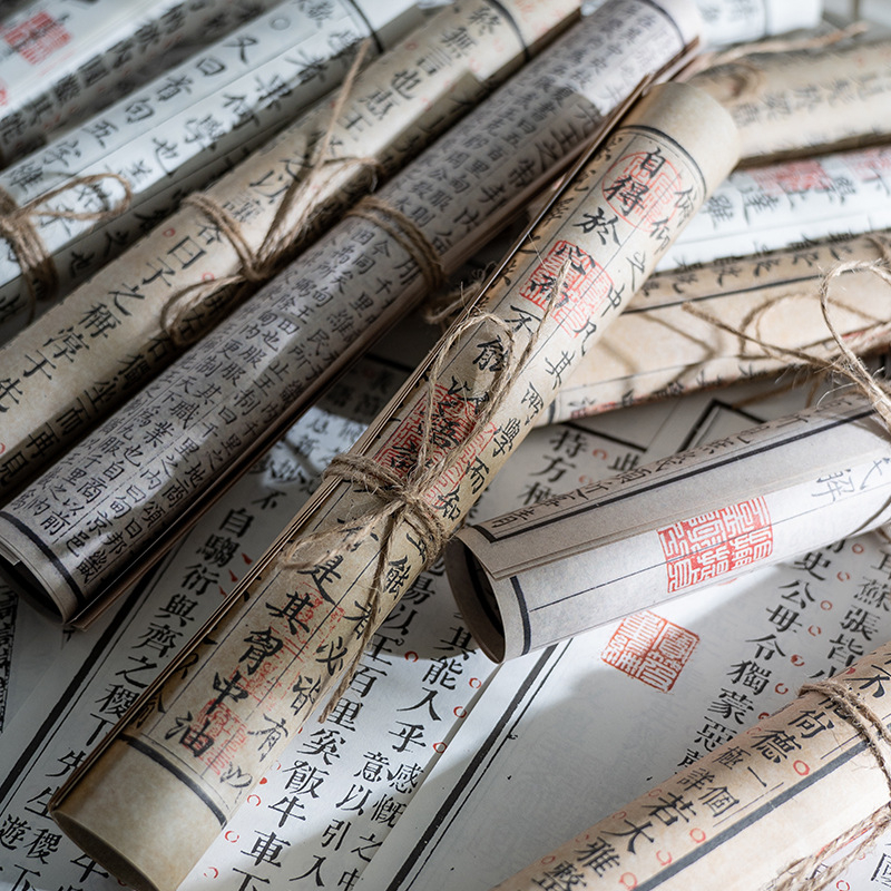 Retro rekviziti za fotografiju u kineskom stilu: papirni rolni, Hanfu figura, dekor prostora za model i rekviziti za livestream