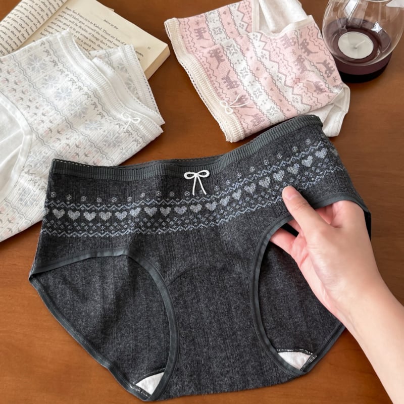 Comswiss памучни дамски бикини със средна талия, флорална шарка, дишащи и антибактериални