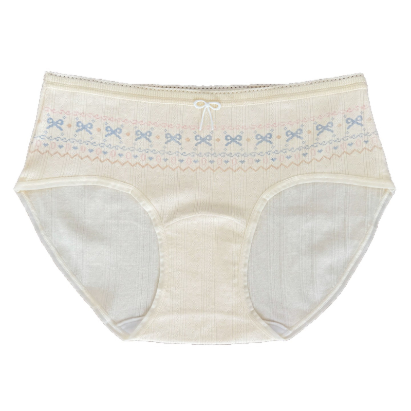 Comswiss памучни дамски бикини със средна талия, флорална шарка, дишащи и антибактериални