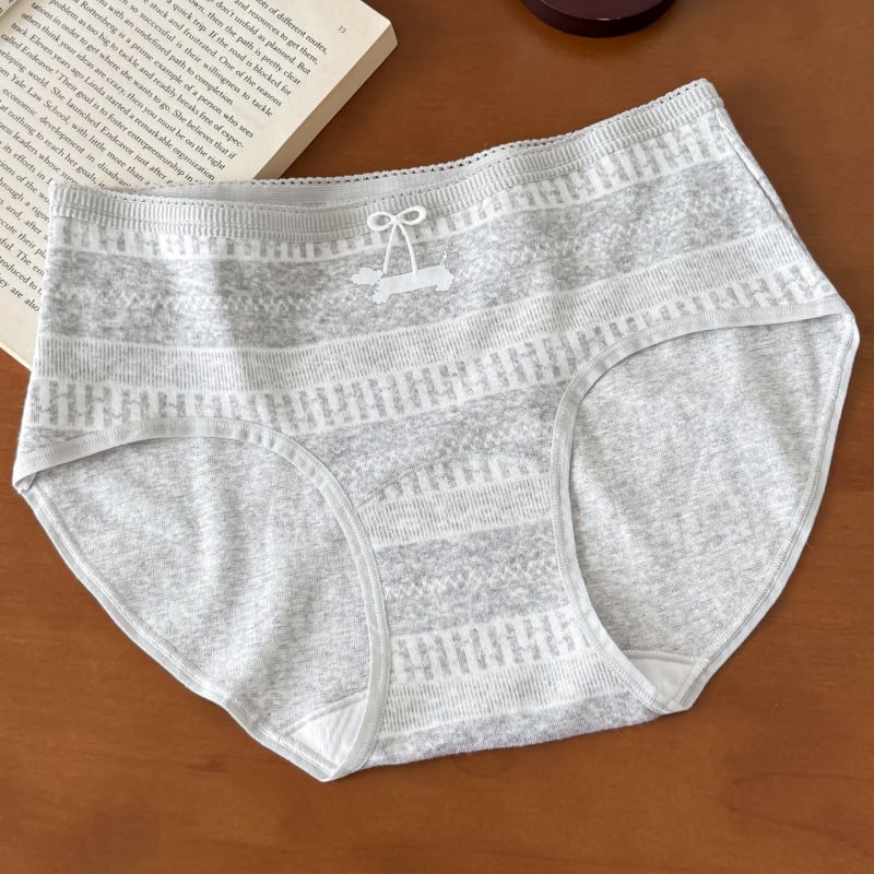 Comswiss памучни дамски бикини със средна талия, флорална шарка, дишащи и антибактериални