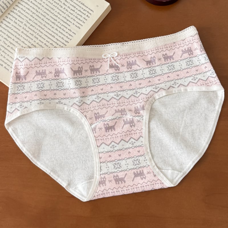 Comswiss памучни дамски бикини със средна талия, флорална шарка, дишащи и антибактериални