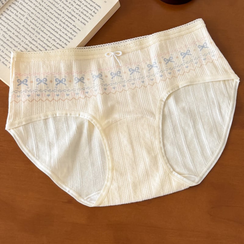 Comswiss памучни дамски бикини със средна талия, флорална шарка, дишащи и антибактериални