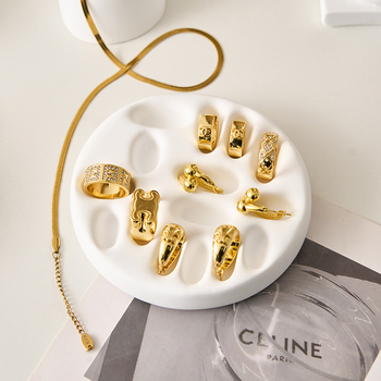 Suport de expunere bijuterii – tavă de gips pentru inele, stil INS, pentru fotografierea bijuteriilor, Light and shadow stars