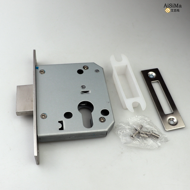 Korpus brave za kanalna vrata s jednostrukim jezičnim zatvaračem nehrđajući čelik (Brand: Bo ming; Model: BMB-02 55ZD; Materijal: Nehrđajući čelik; Vrsta: Core lock; Opseg primjene: Kanalna vrata)