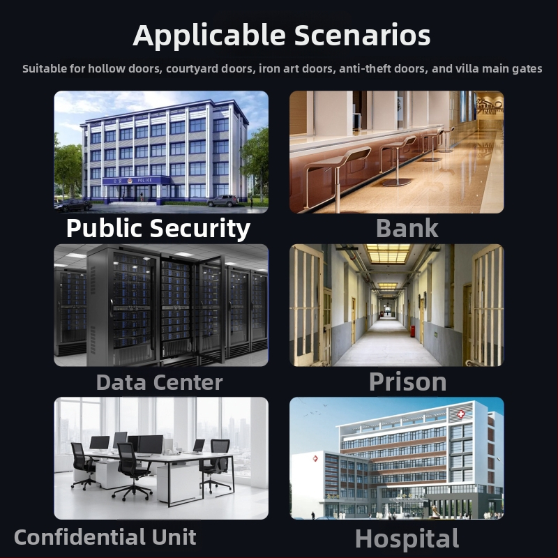 Двустрaнично интелигентно заключване с проверка по отпечатък и парола, дистанционно отключване; капацитет отпечатъци 100; >100000 отключвания; време на сканиране <0.5 s; фалшиво разпознаване <0.001%; диапазон на работа -20 до 60°C