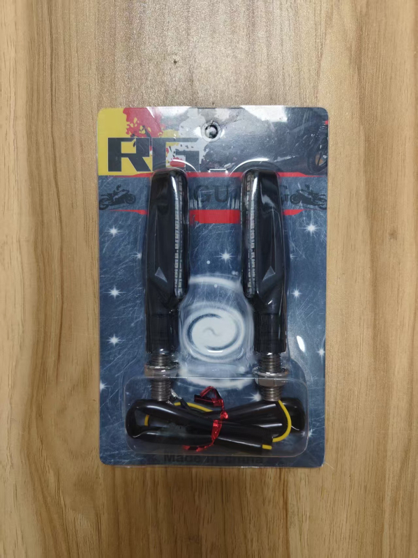 Motocyklové LED smerové svetlá s jednou líniou a efektom prúdu vody, 12-24V, DAS-023, kovové puzdro, životnosť 50 000 h