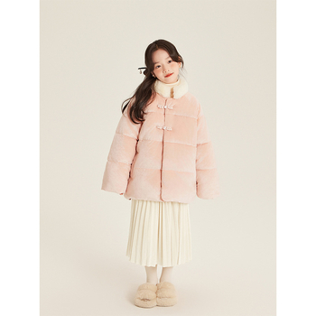 Пола за момичета, памук, брусиран плат, плисирана, зима, за деца 3–8 г