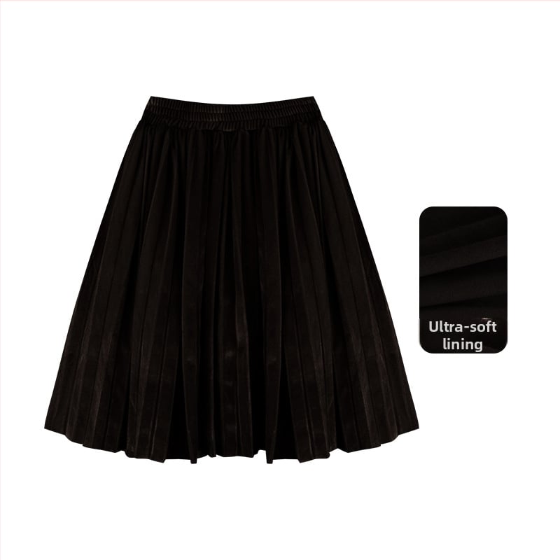 Пола за момичета, памук, брусиран плат, плисирана, зима, за деца 3–8 г