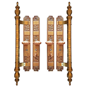 Kvaka za vrata s mehanizmom zaključavanja za dvostruka vrata, željezni materijal, model Hw-meinan bamboo chrysanthemum, novi kineski stil